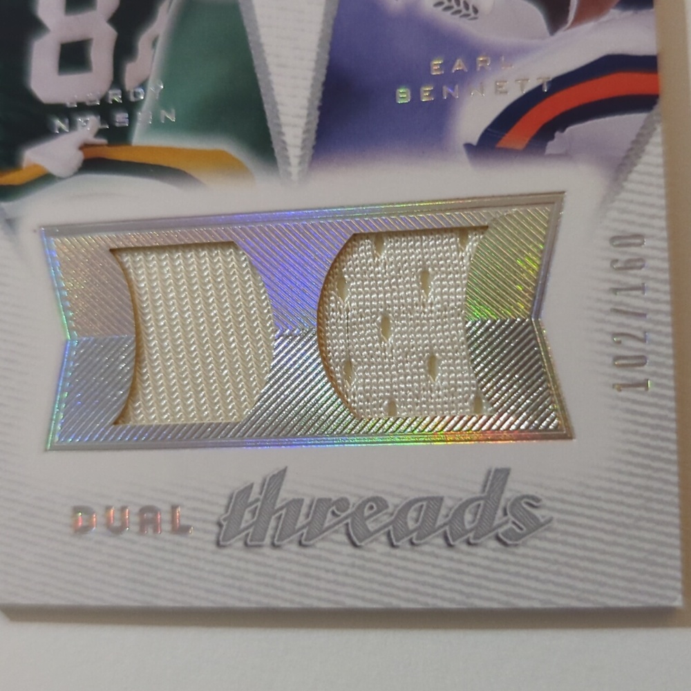 2008 SP Rookie Threads dual threads Jordy Nelson Earl Bennett Bears Packers - Picture 2 of 4